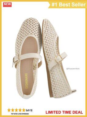 Mesh Mary Jane Flats with Memory Foam & Buckle Strap